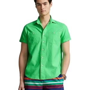 Polo Ralph Lauren Men's, Classic-Fit Cotton Workshirt, Neon Green